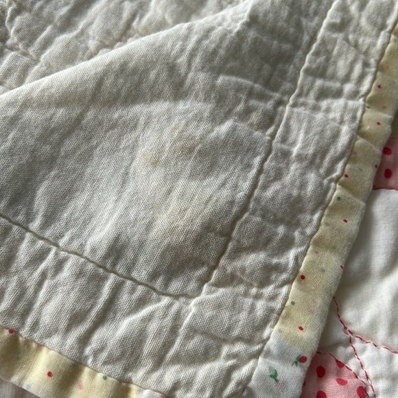 Vintage Nursery Baby Quilt Featuring Bear Cat Dog And Rabbit Rocking Horse Trim - Picture 6 of 16